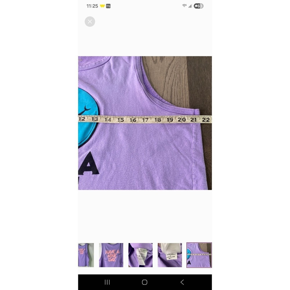 Nike Lavender Tank Top with Blue Smiley Womens Size Large - Picture 9 of 10